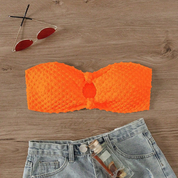 Women's bandeau bikini top with textured surface Mune Fashion