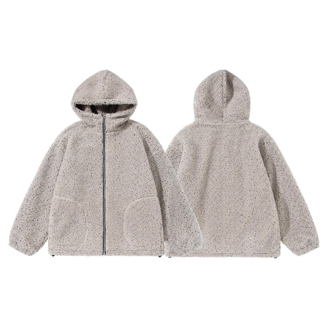 Unisex Boxy Teddy-Fleece Hoodie Jacket with Zipper Mune Fashion