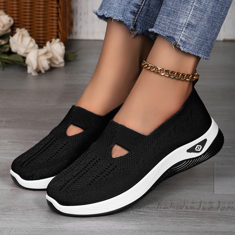 Ladies nan lightweight breathable knitted slip-ons with memory foam and non-slip outsole Mune Fashion