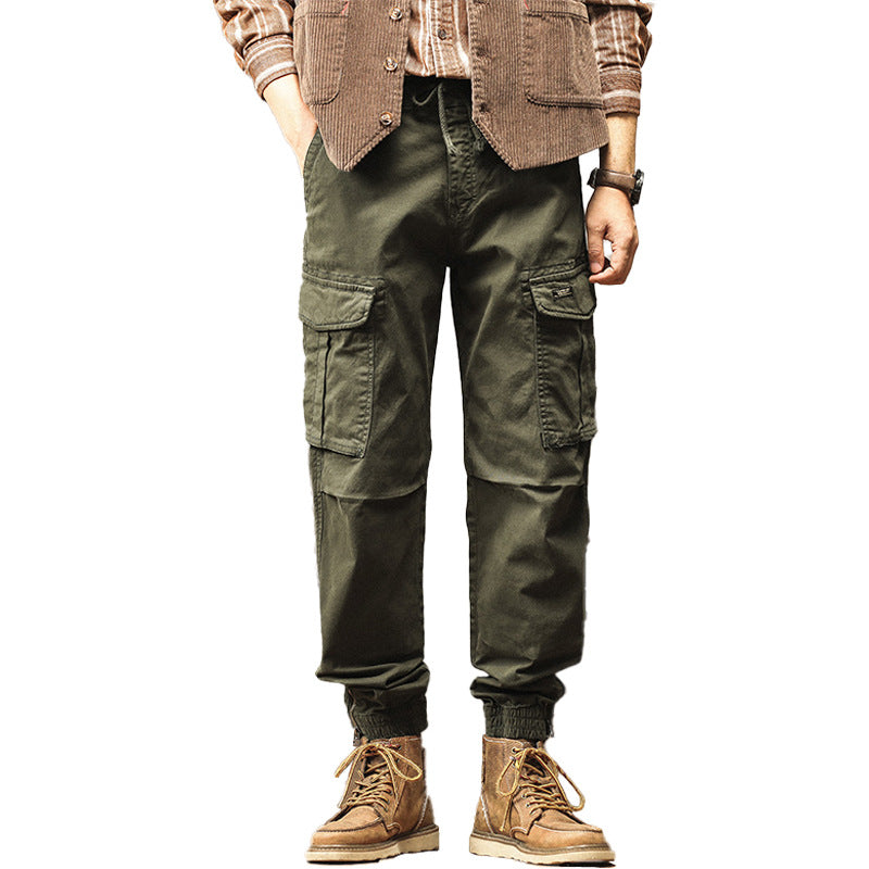 Herren Cargo-Jogginghose im Utility-Look mit Tunnelzugbund und Reißverschluss-Knöcheln Mune Fashion