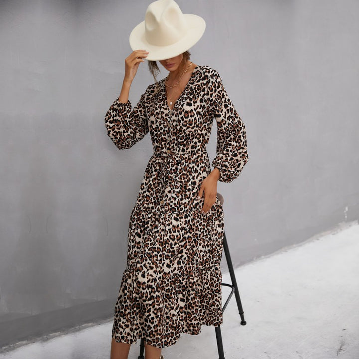 Women’s Maxi Dress with Leopard Pattern Mune Fashion