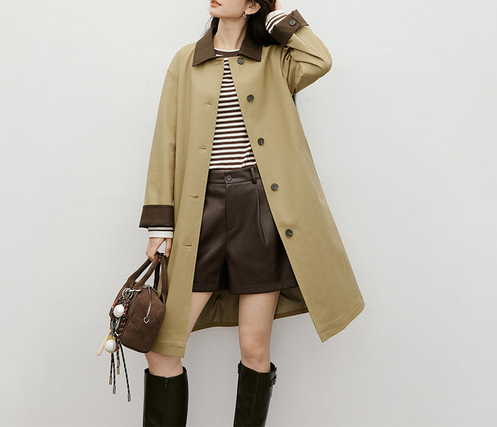 Women's Stylish Trench Coat with Contrasting Details Mune Fashion