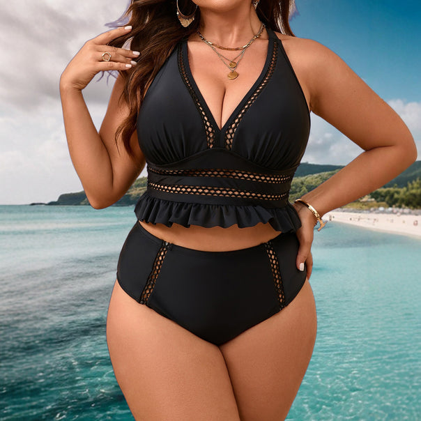 Ladies High-Cut Swimwear with Ruffle Details Mune Fashion