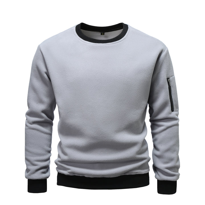 Men's fleece sweatshirt with round neck and arm pocket with zipper Mune Fashion