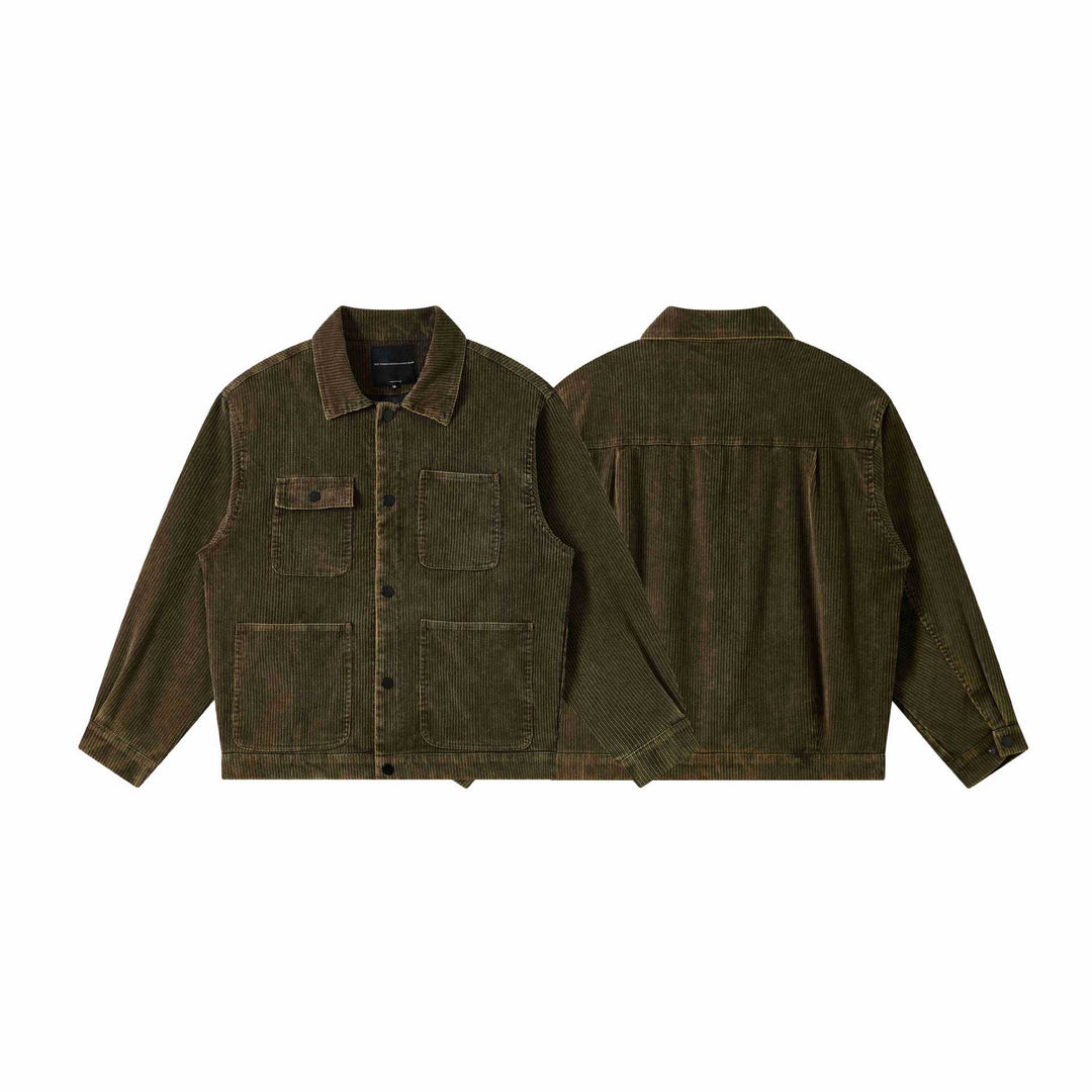 Men's cord workwear blouson with flap pockets and boxy fit Mune Fashion
