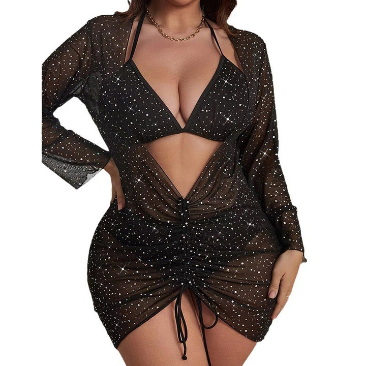 Women's beach dress with tied neckline and transparent design Mune Fashion