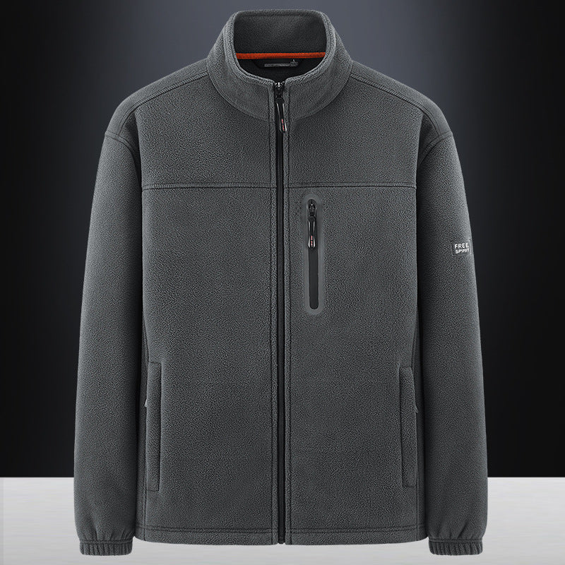 Men's fleece jacket with wind-resistant microfleece, welded chest zipper pocket, and elastic cuffs Mune Fashion