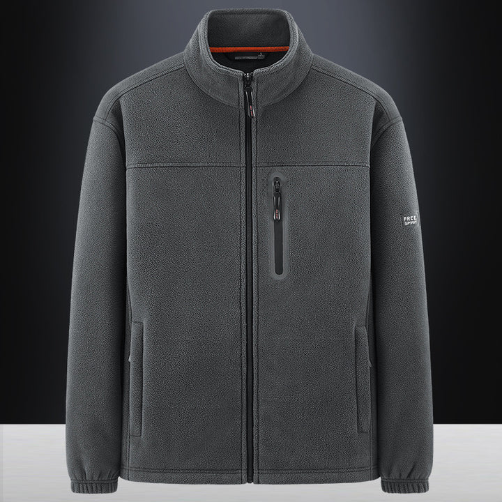 Men's fleece jacket with wind-resistant microfleece, welded chest zipper pocket, and elastic cuffs Mune Fashion
