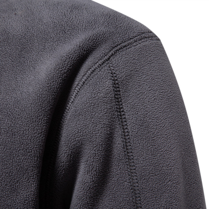 Men's lightweight fleece pullover with short zipper and stand-up collar Mune Fashion