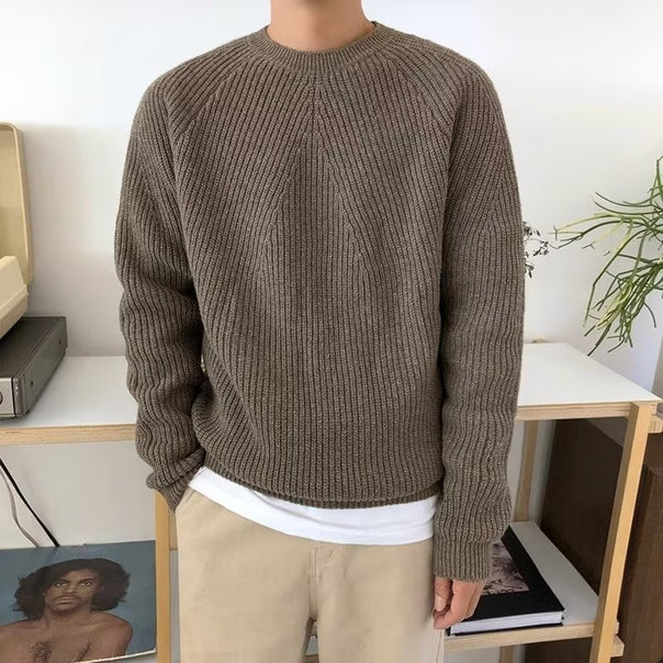 Men's chunky knit sweater with ribbed texture Mune Fashion