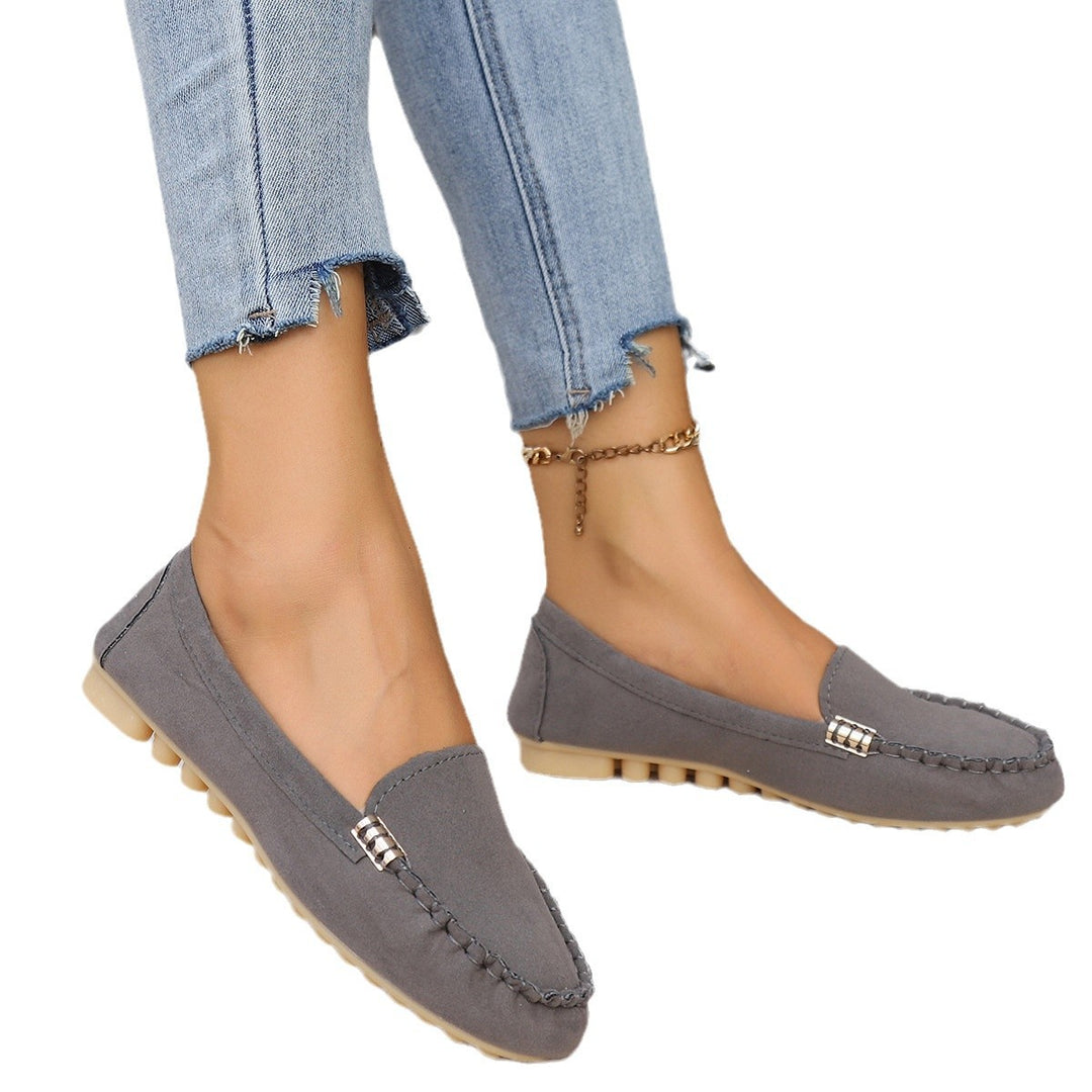 Women's Comfortable Moccasins made of Microfiber with Non-Slip Nubby Sole Mune Fashion