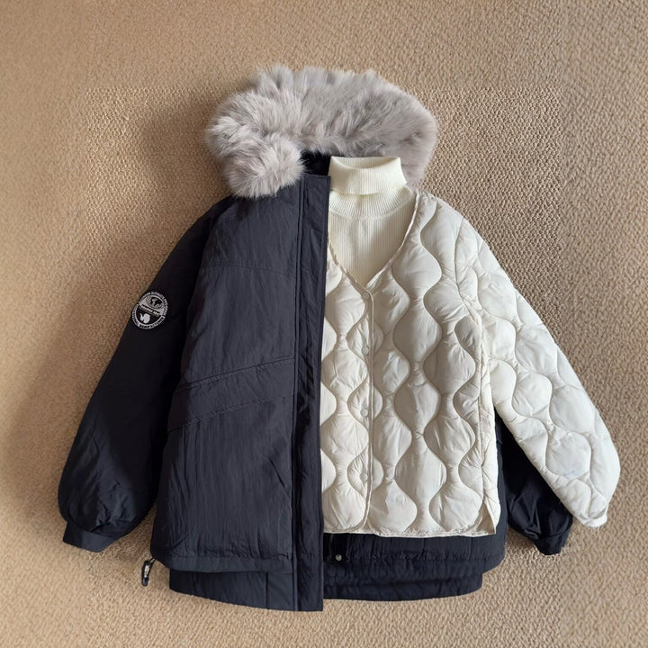 Women Long Quilted Jacket Mune Fashion