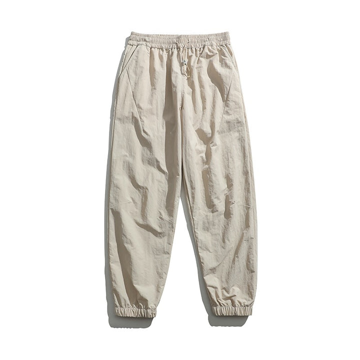 Men's Lightweight Nylon Jogging Pants with Elastic Waistband, Drawstring & Ribbed Cuffs Mune Fashion