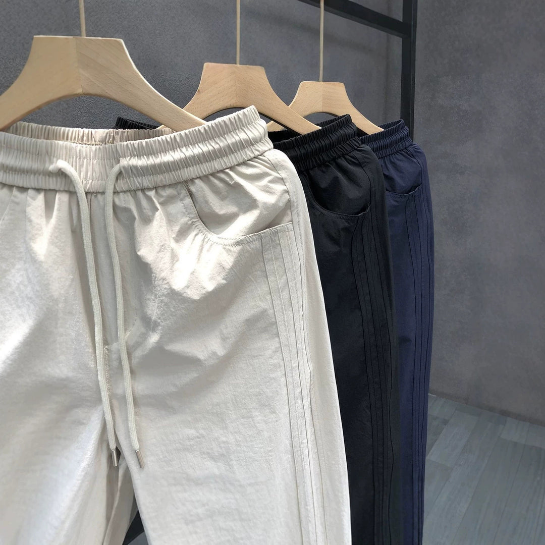 Men's Sporty Casual Pants with Elastic Waistband Mune Fashion