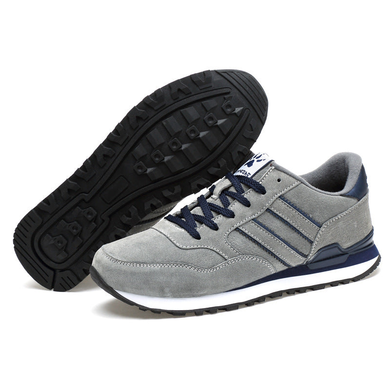 Men's Retro Suede Running Sneakers with Padded Heel Collar and Treaded Rubber Sole Mune Fashion