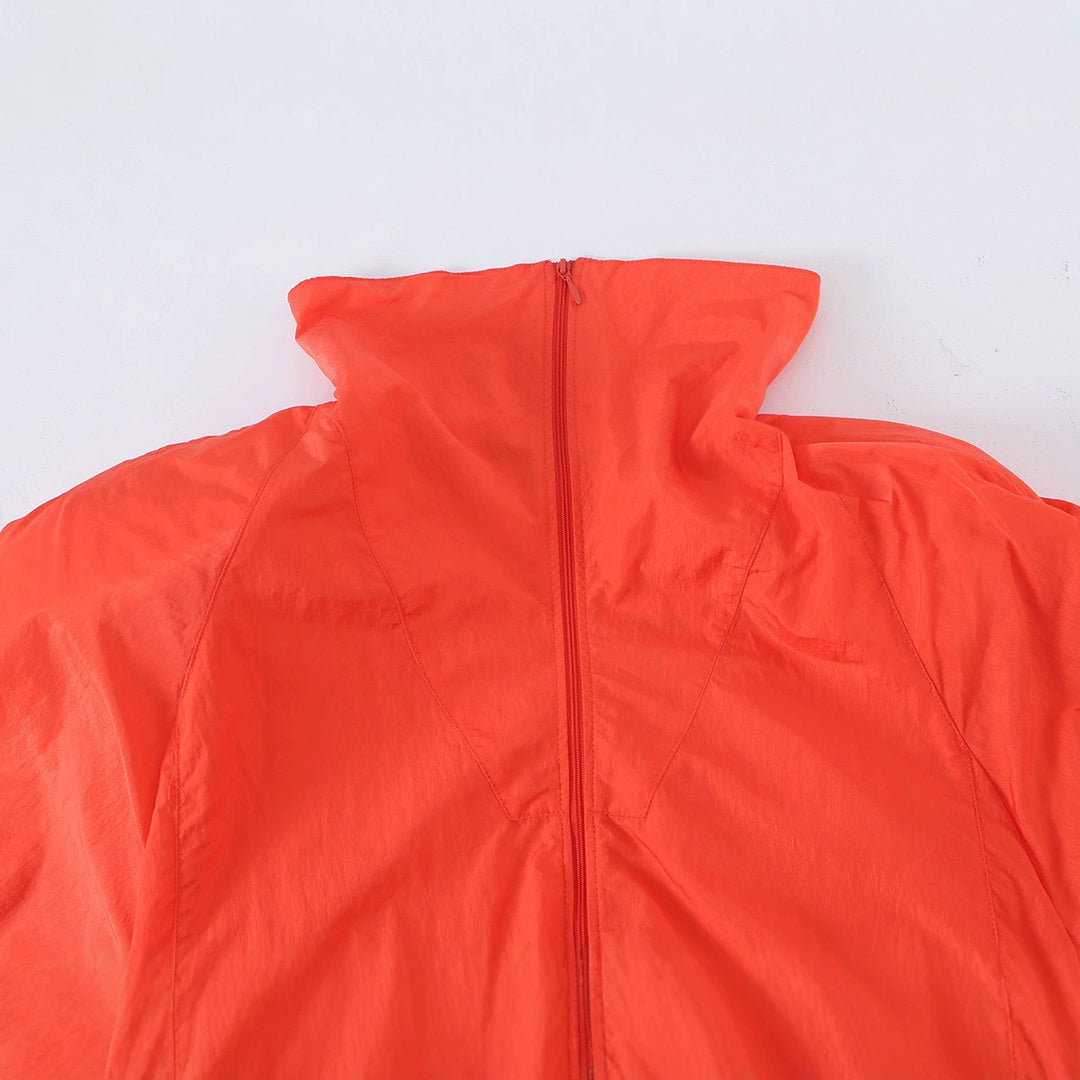 Ladies Light Wind Jacket with High Collar, Drawstring Waist and Elastic Cuffs Mune Fashion
