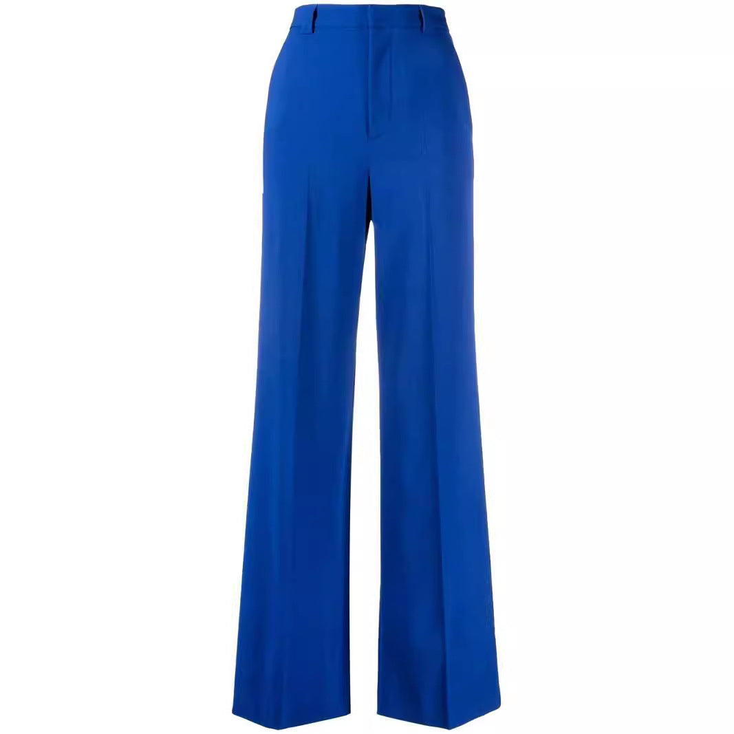 Women High-Waist Wide-Leg Trousers in Tailoring Look Mune Fashion