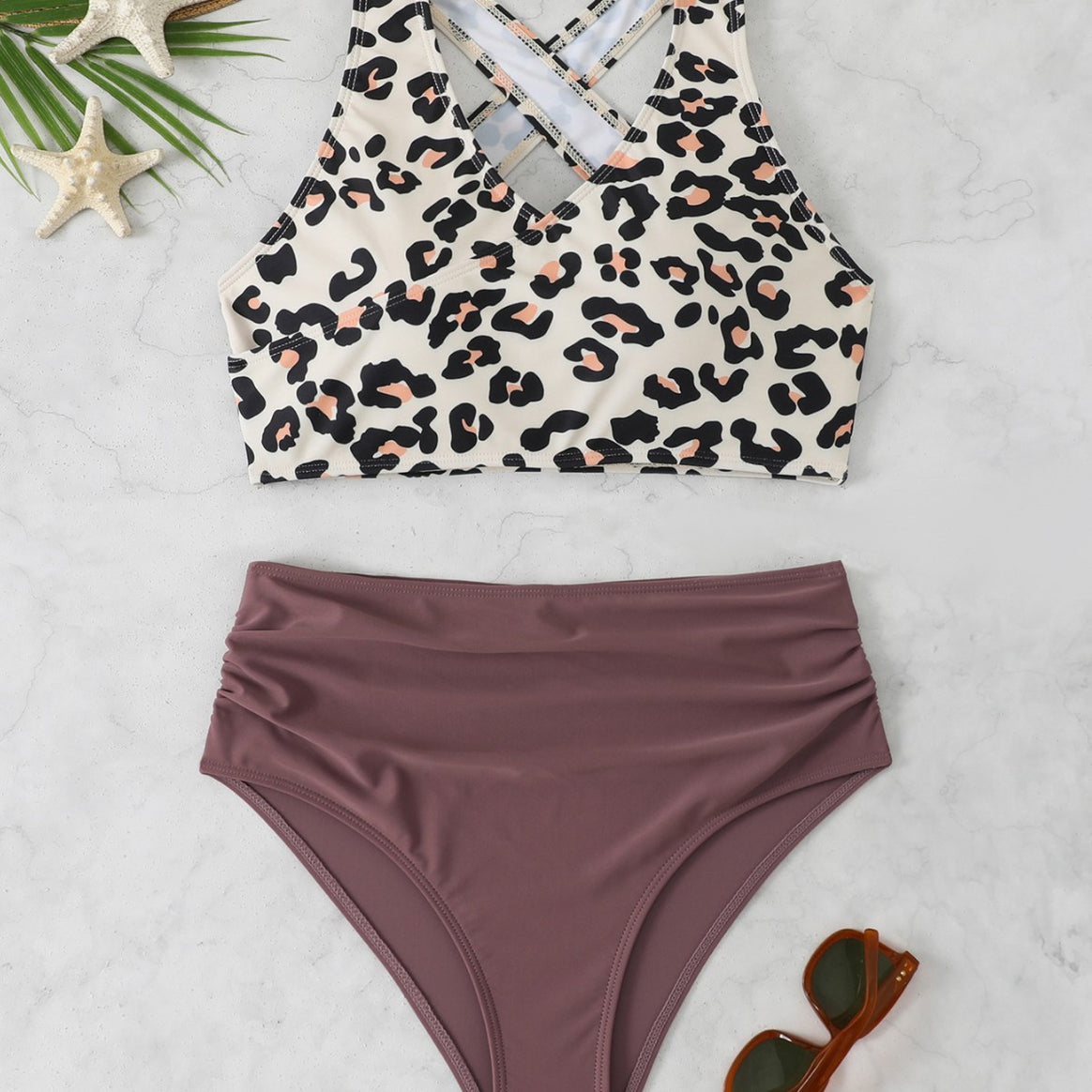 Ladies sporty bikini set with fashionable leopard design Mune Fashion
