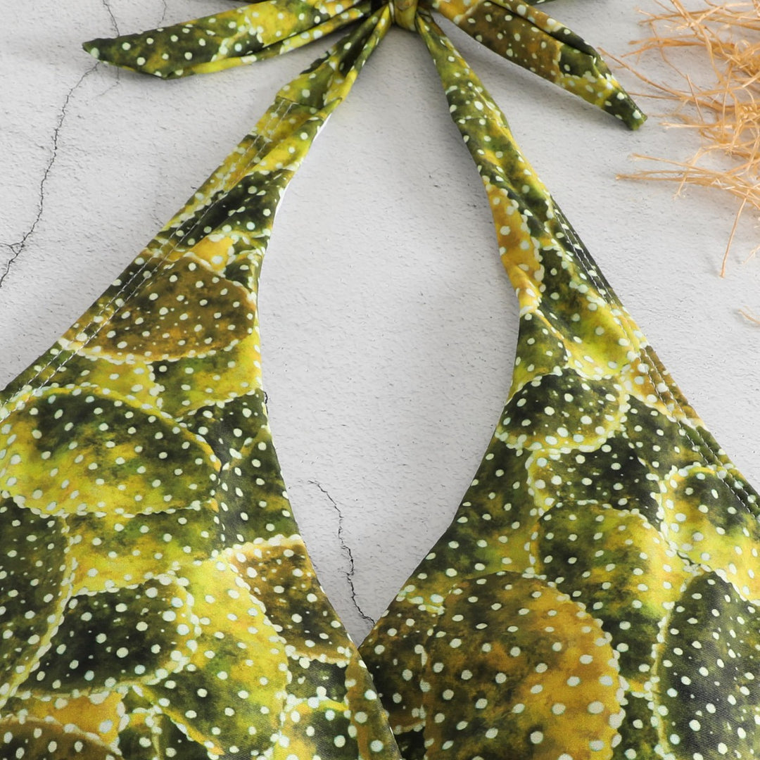 Women's One-Piece Swimsuit with Floral Cactus Design Mune Fashion