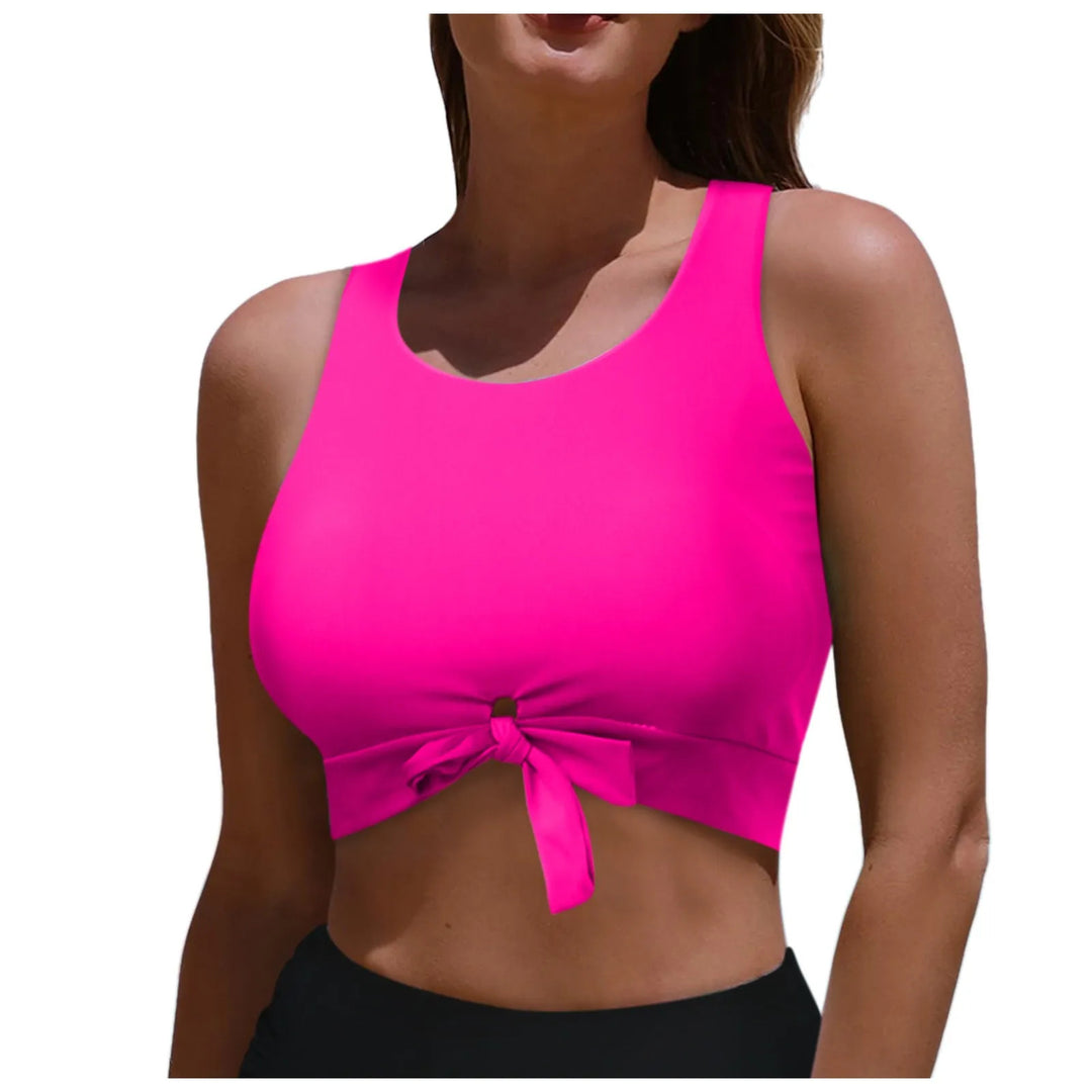 Women's Sporty Crop Top with Loop Tie Mune Fashion