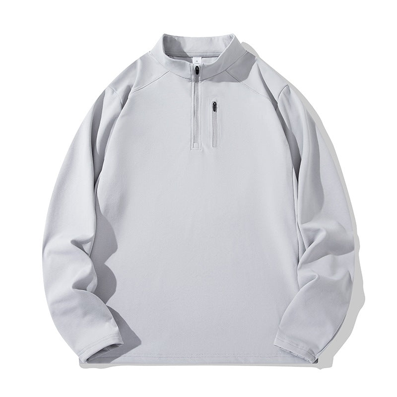 Men's Performance Half-Zip Training Pullover with Stand-Up Collar & Chest Zipper Mune Fashion