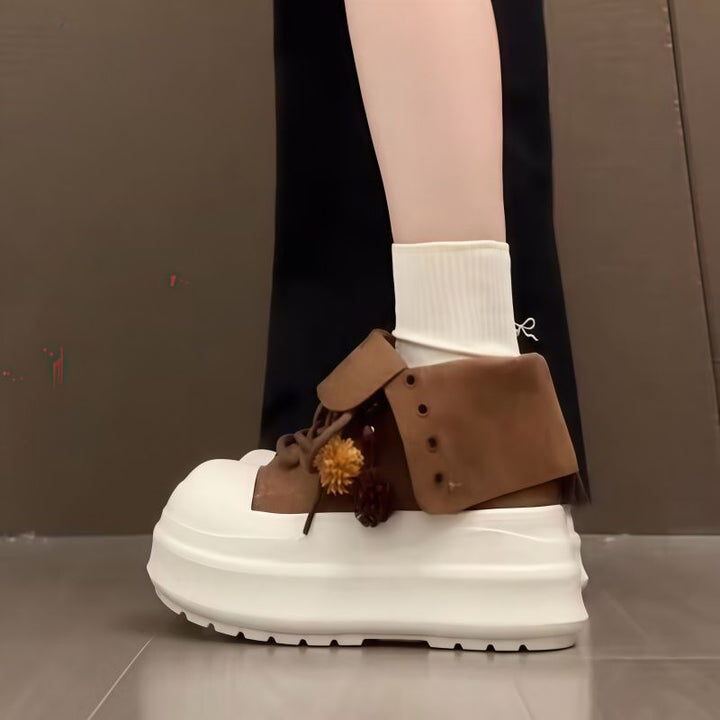 Women's Sporty Platform Sneakers with Playful Charms Mune Fashion