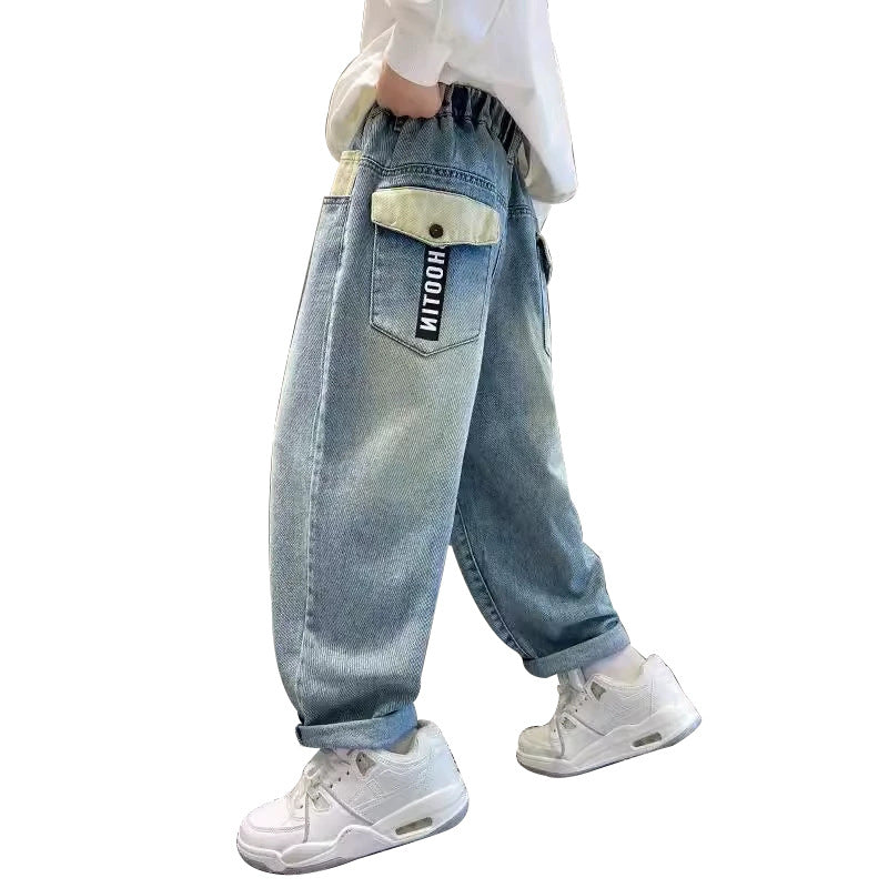Unisex Loose-fit casual denim pants with special pockets Mune Fashion