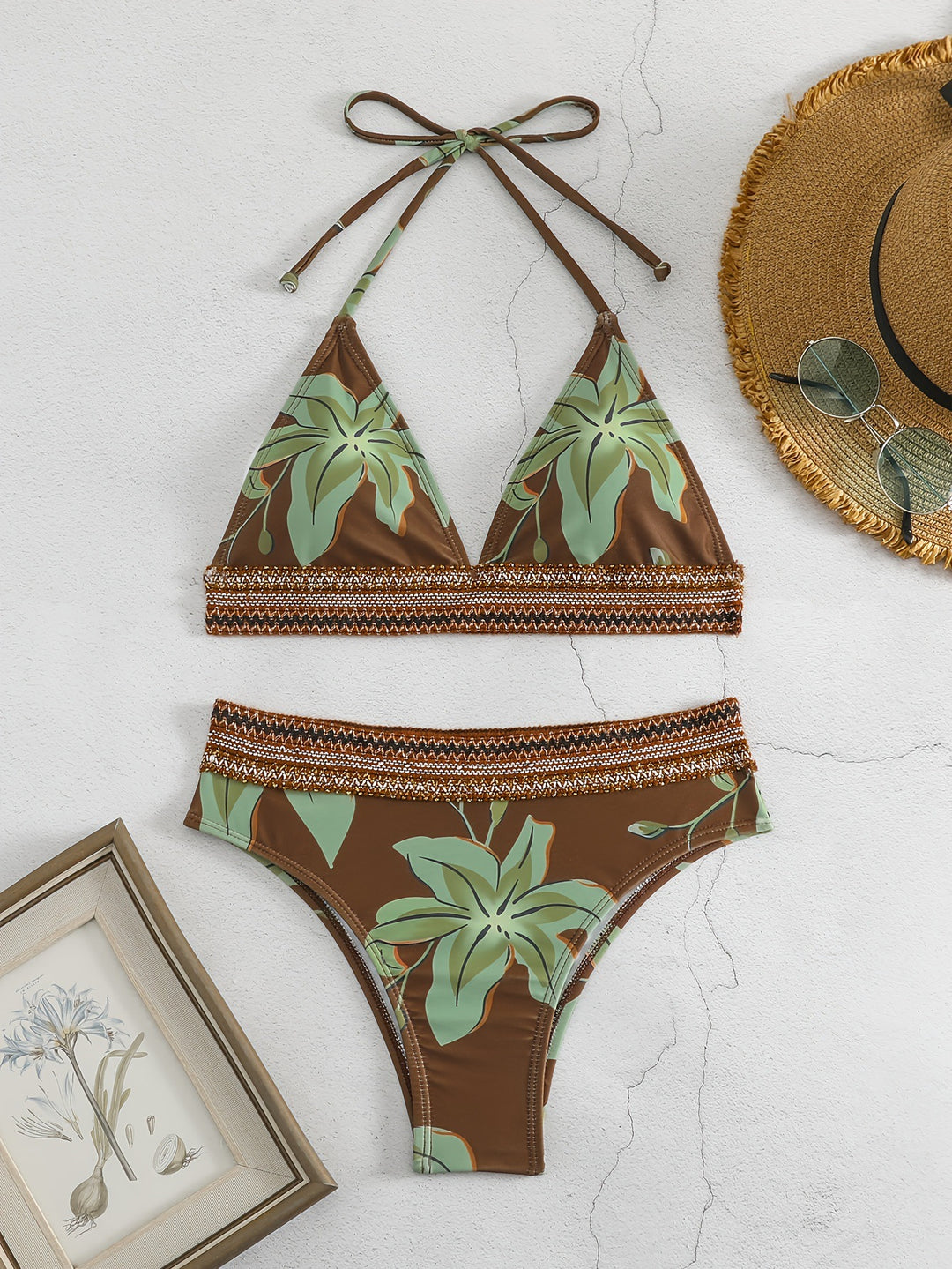 Women's triangle bikini with floral pattern and comfortable fit Mune Fashion