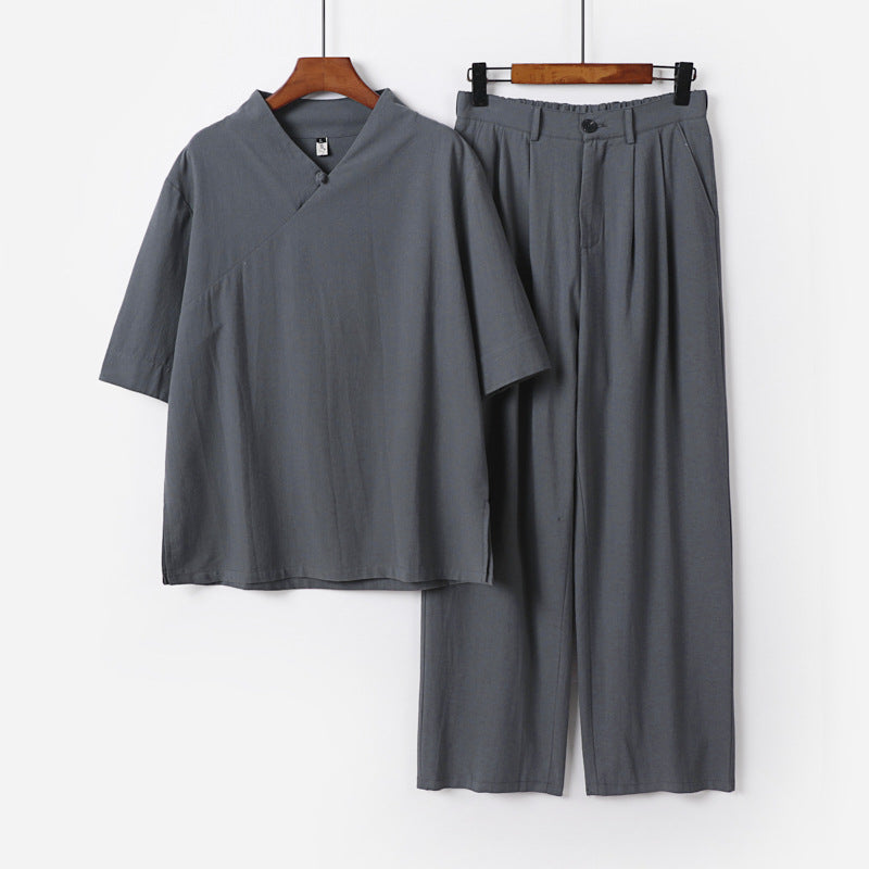 Unisex Locker fitting lounge set in kimono style with three-quarter sleeves and elastic waistband trousers Mune Fashion