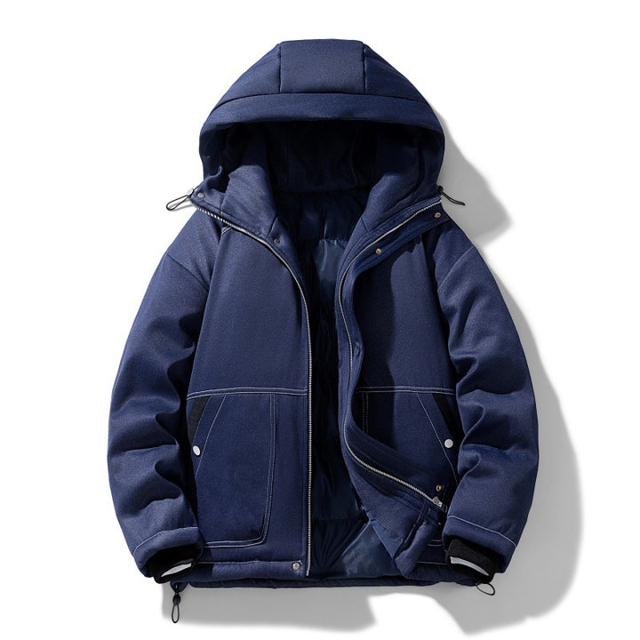 Men's Urban Hooded Insulated Overshirt with Quilted Thermal Filling and Contrast Seams Mune Fashion