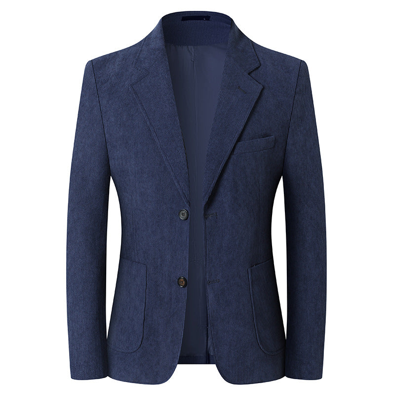 Men's tailored corduroy blazer with two-button closure and patch pockets Mune Fashion