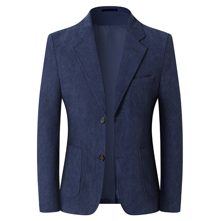 Men's tailored corduroy blazer with two-button closure and patch pockets Mune Fashion