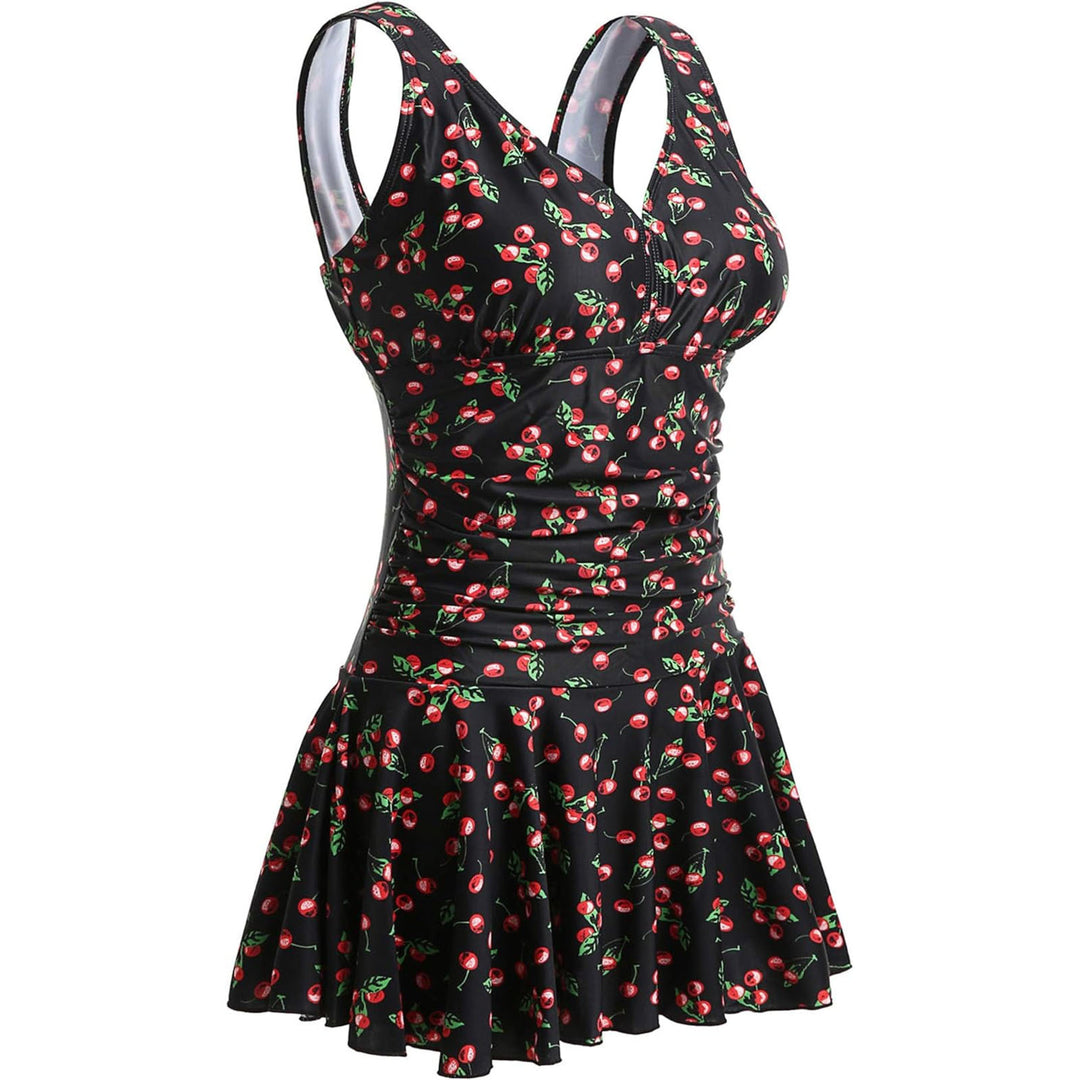 Women’s swimsuit with ruffle details and fresh cherry pattern Mune Fashion