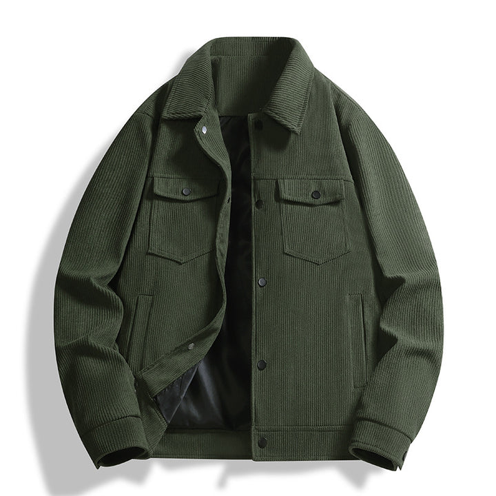 Men's Structured Overshirt Jacket with Padded Inner Lining and Press Stud Placket Mune Fashion