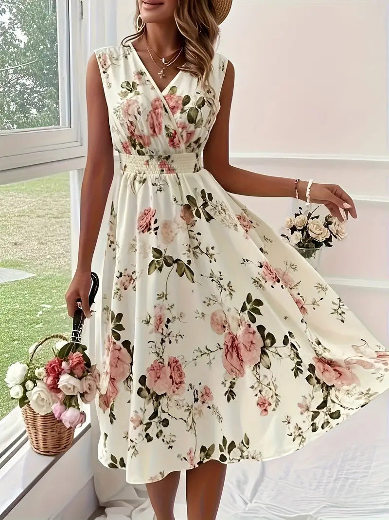 Ladies Playful A-Line Dress with Floral Details Mune Fashion