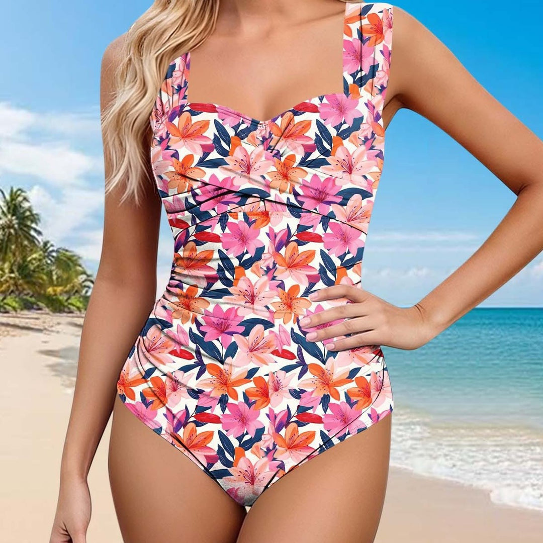 Women Classic One-Piece with Effective Gathering Mune Fashion