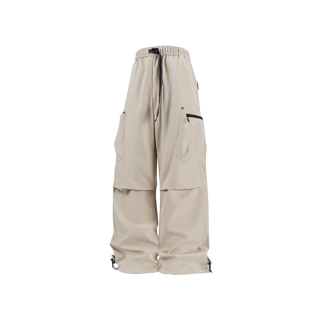 Damen Weite Technical-Cargo-Hose mit Tunnelzugbund, verstärkten Kniepartien und verstellbaren Beinabschlüssen Mune Fashion