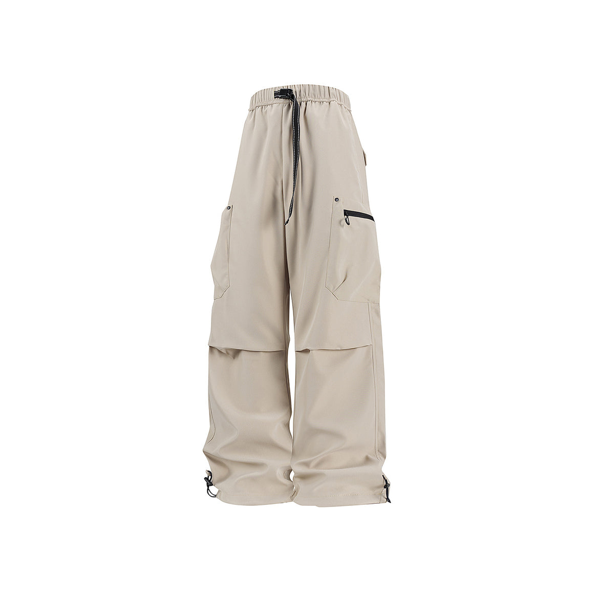 Damen Weite Technical-Cargo-Hose mit Tunnelzugbund, verstärkten Kniepartien und verstellbaren Beinabschlüssen Mune Fashion