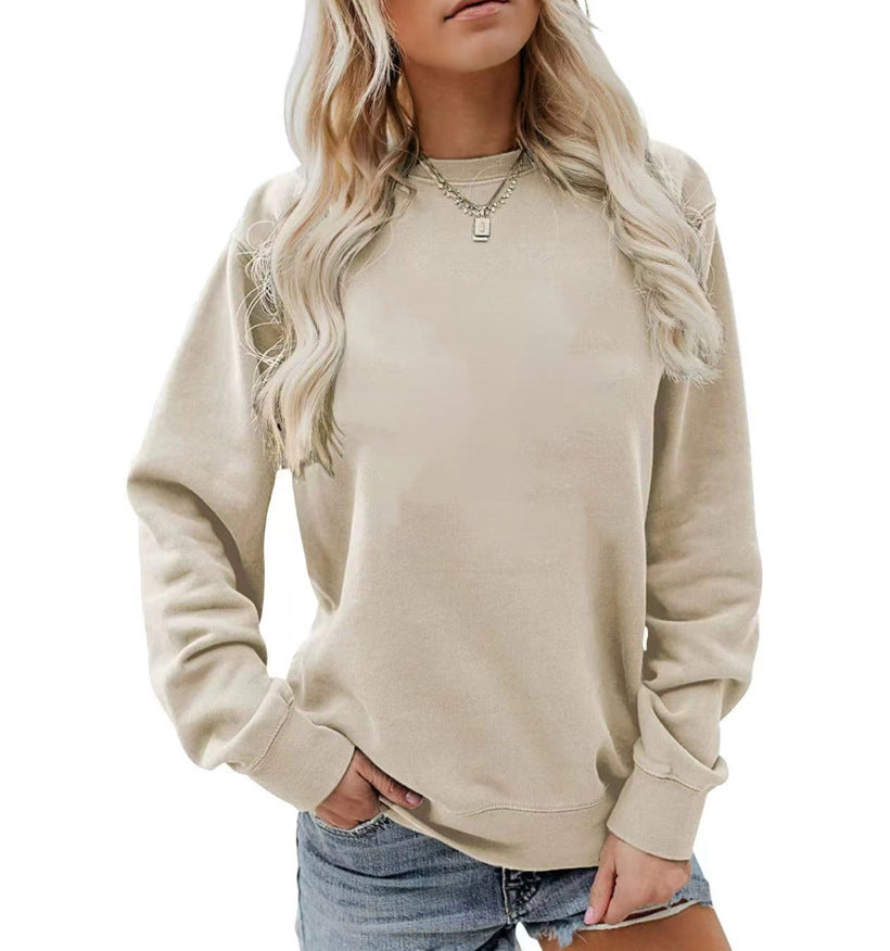 Women's casual oversized sweatshirt with round neck and soft cotton fleece Mune Fashion