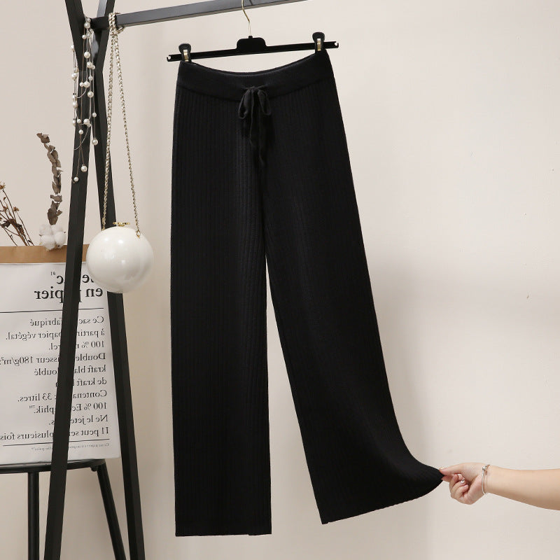 Ladies Wide Ribbed Knit Pants Mune Fashion