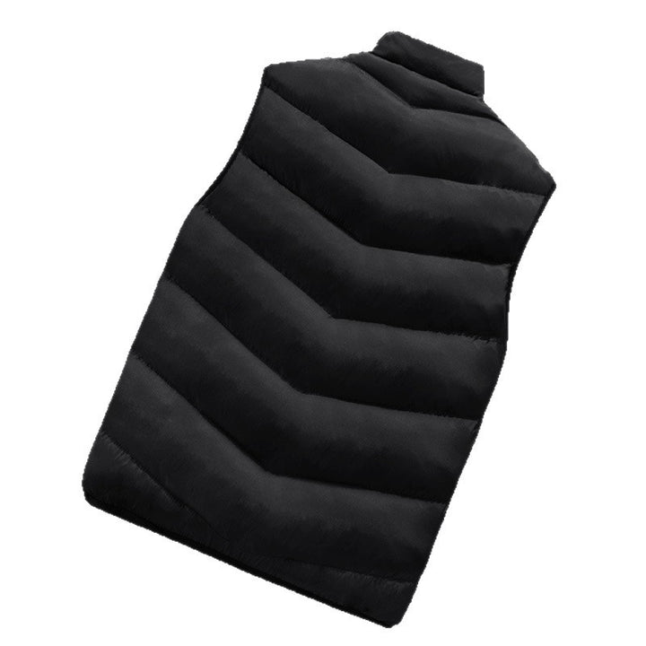 Men's Padded Sleeveless Thermal Vest in Urban Puffer Look with Stand-Up Collar and Zipper Pockets Mune Fashion