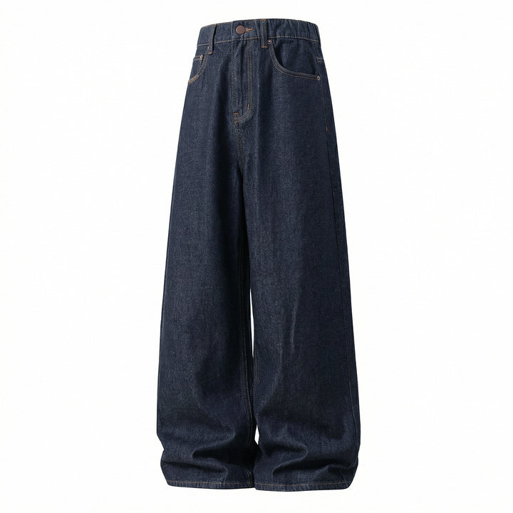 Women Extra Wide High-Waist Denim Palazzo Pants with High Waist and Clean Look Mune Fashion