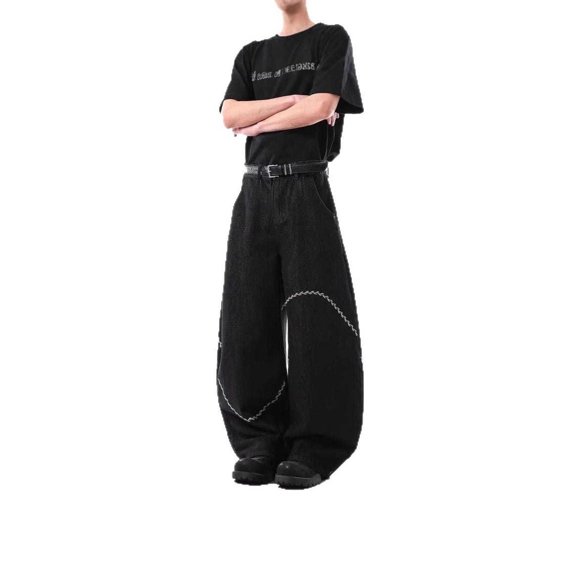 Men's Fashion Wide-Leg Pants with Unique Design Mune Fashion