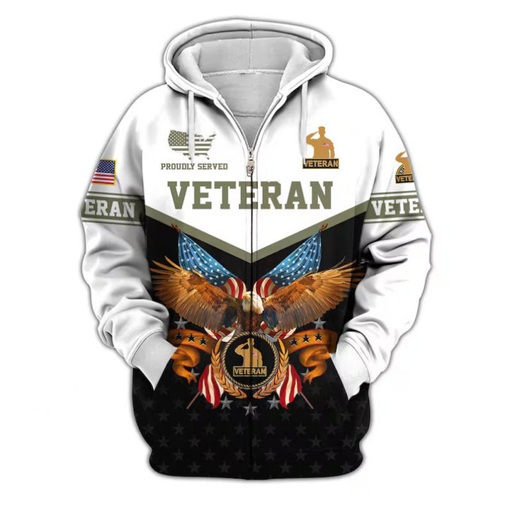 Men's hoodie with American veteran motif Mune Fashion