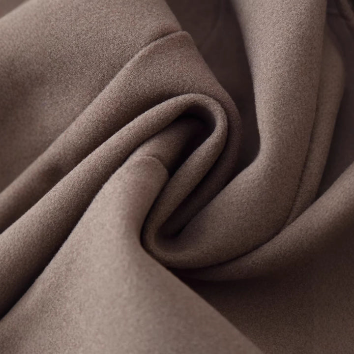 Women's Elegant Long Wool Blend Coat with Shawl Collar and Patch Pockets Mune Fashion