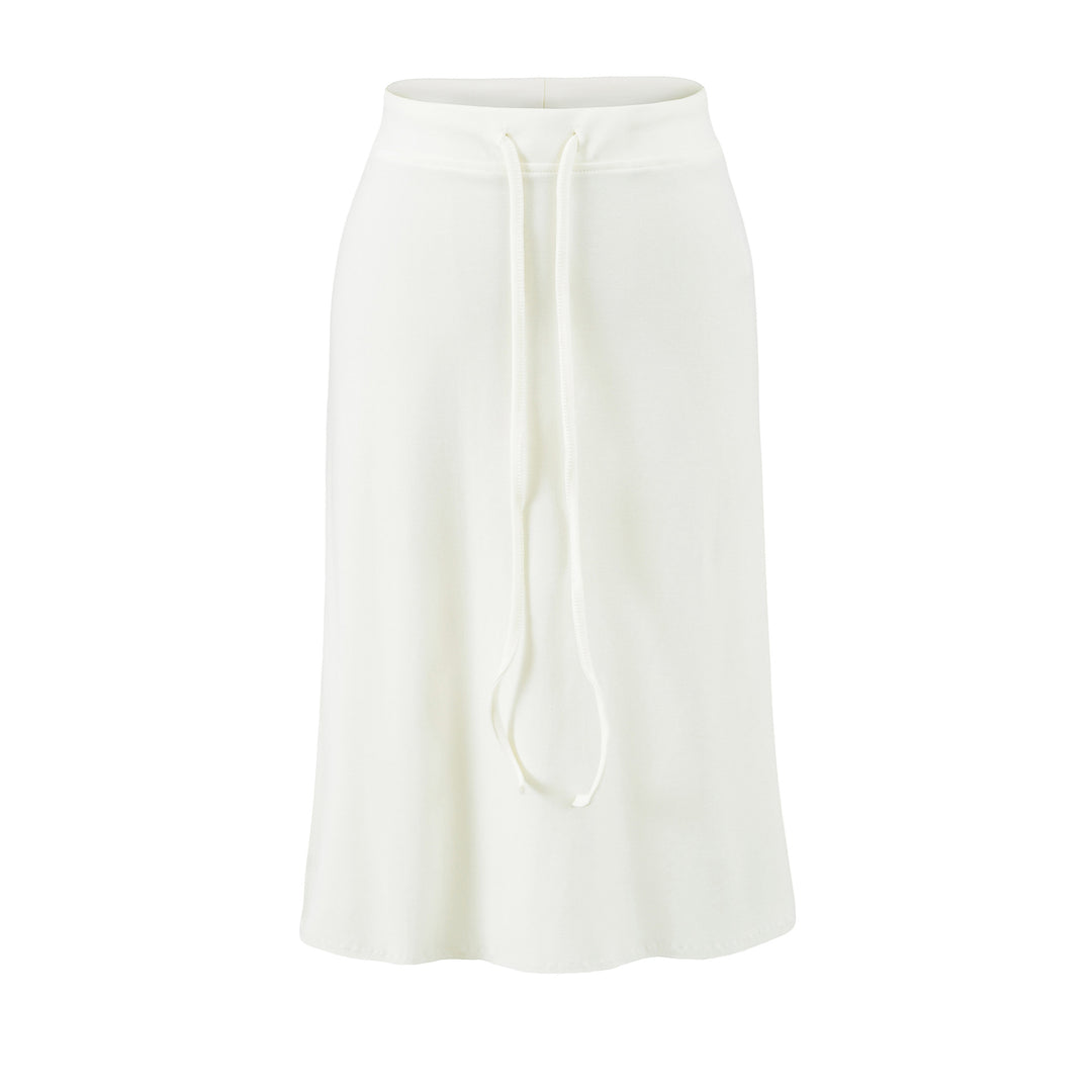 Women Jersey Midi Skirt with High Waist, Drawstring and A-Line Cut Mune Fashion