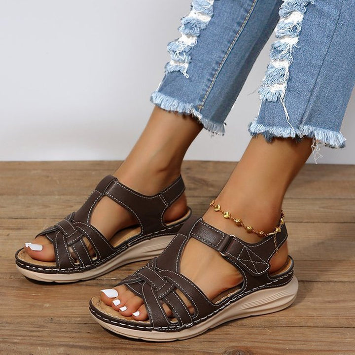 Ladies Comfortable Orthopedic Velcro Sandals with Padded Platform Sole Mune Fashion