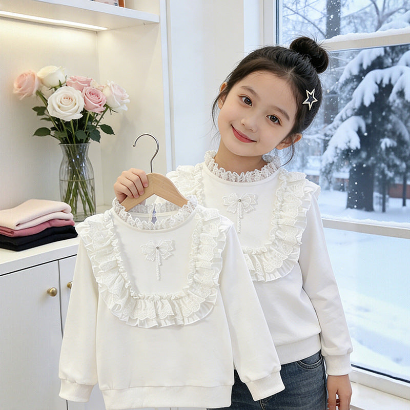 Girl's sweatshirt with ruffle details Mune Fashion