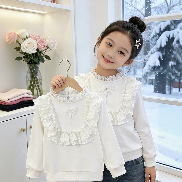 Girl's sweatshirt with ruffle details Mune Fashion