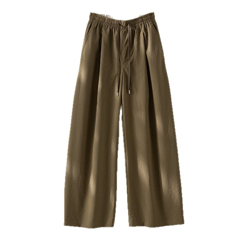 Women's palazzo pants with high elastic waistband, drawstring and flowing width Mune Fashion